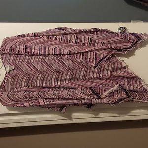 Purple/black patterned poncho